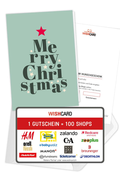 Merry Christmas - Buchstaben Tannenbaum