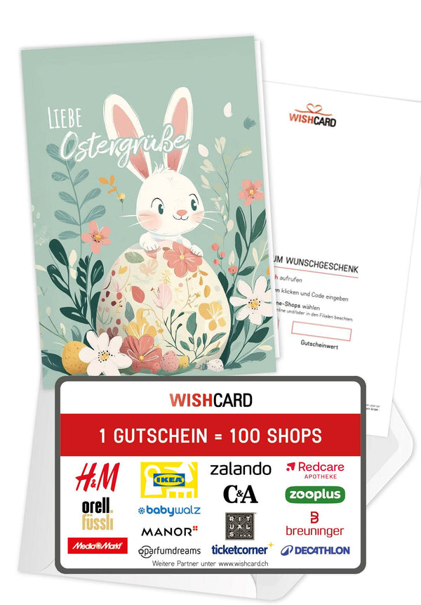 Liebe Ostergrüße - Hase Türkis
