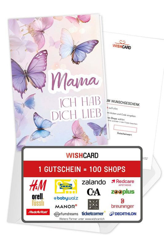 Mama hab dich lieb - Schmetterlinge Lila