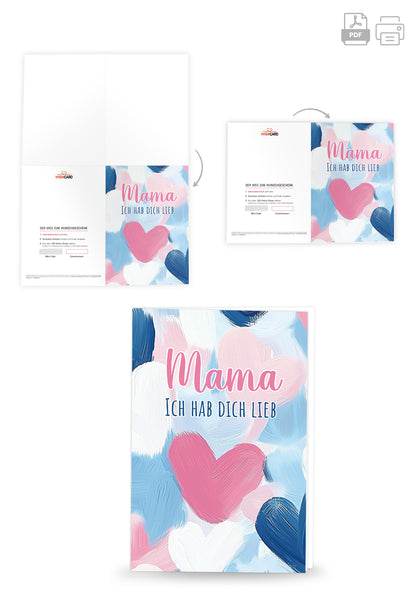Mama hab dich lieb - Herzmuster Gemalt 