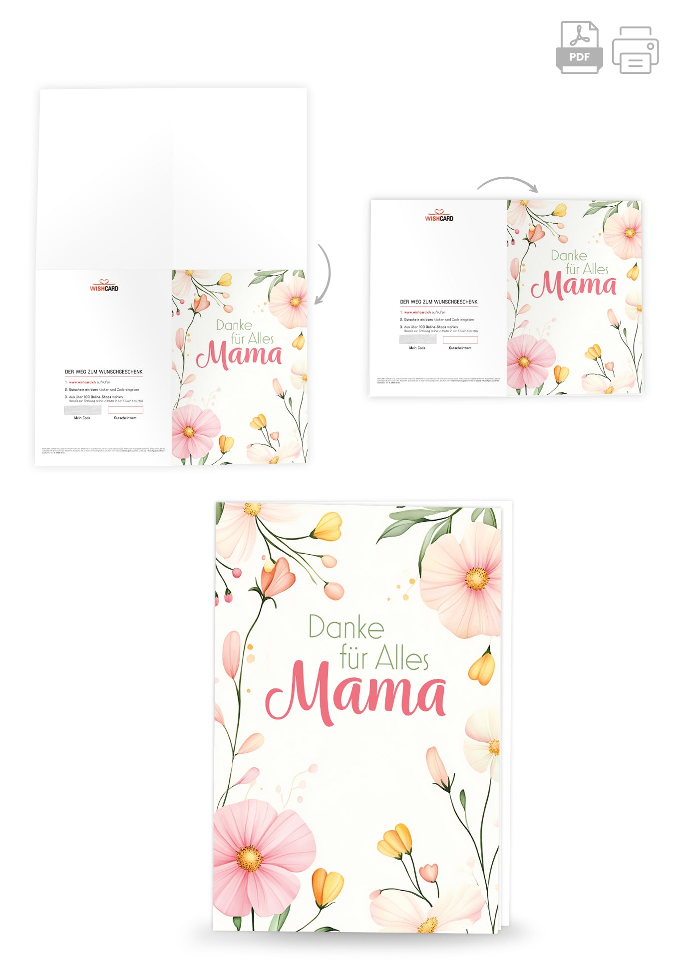 Danke für Alles Mama - Blumenrahmen