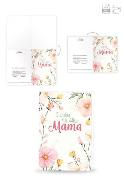 Danke für Alles Mama - Blumenrahmen