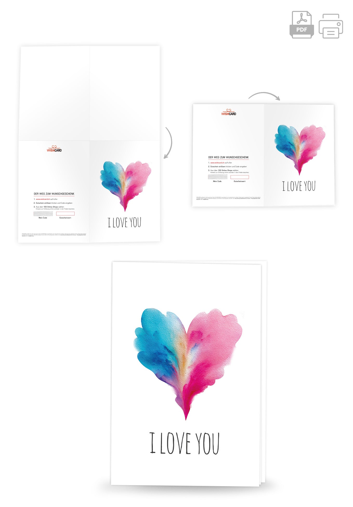 I love you - Herz Blau-Pink PDF