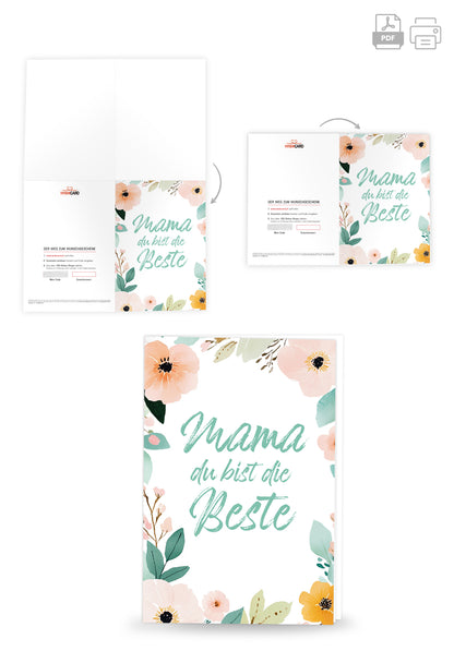 Mama du bist die Beste - Blumenrahmen 