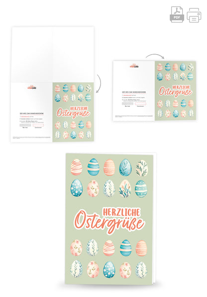 Herzliche Ostergrüße - Eiermuster Grün