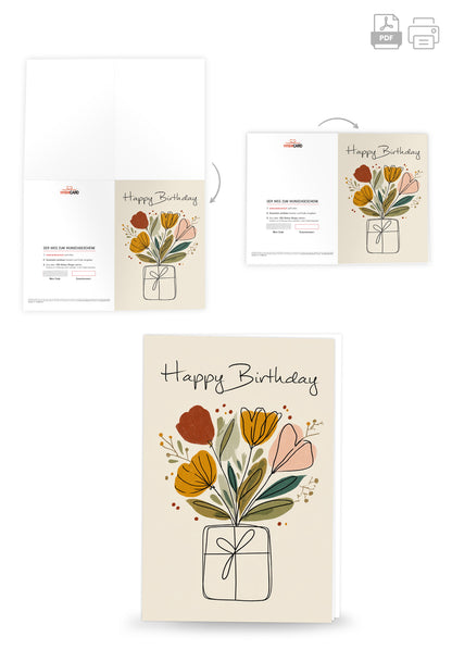 Happy Birthday - Geschenk Blumen