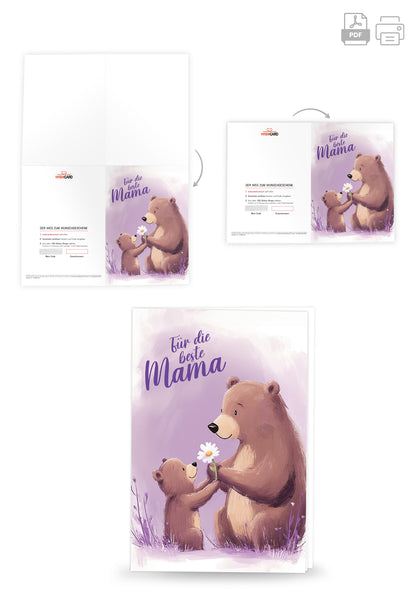 Für die beste Mama - Bären Lila 