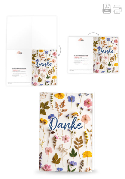 Danke - Trockenblumen Bunt