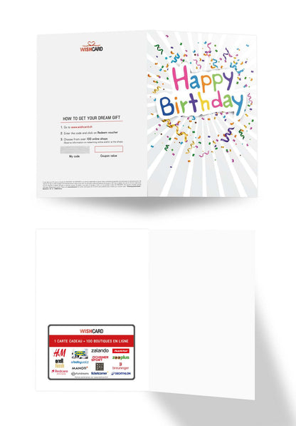 Happy Birthday - Confetti (Optional: With logo for an additional € 2)