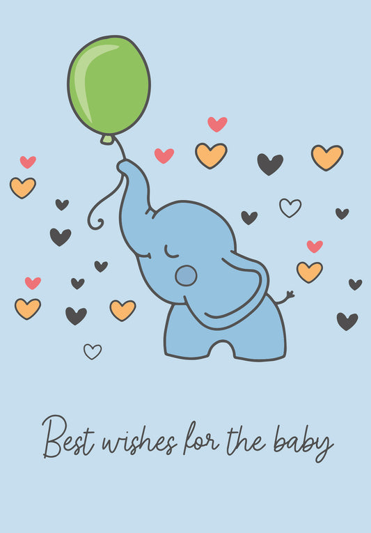 Best Wishes Baby - Elephant (Valeur du bon)