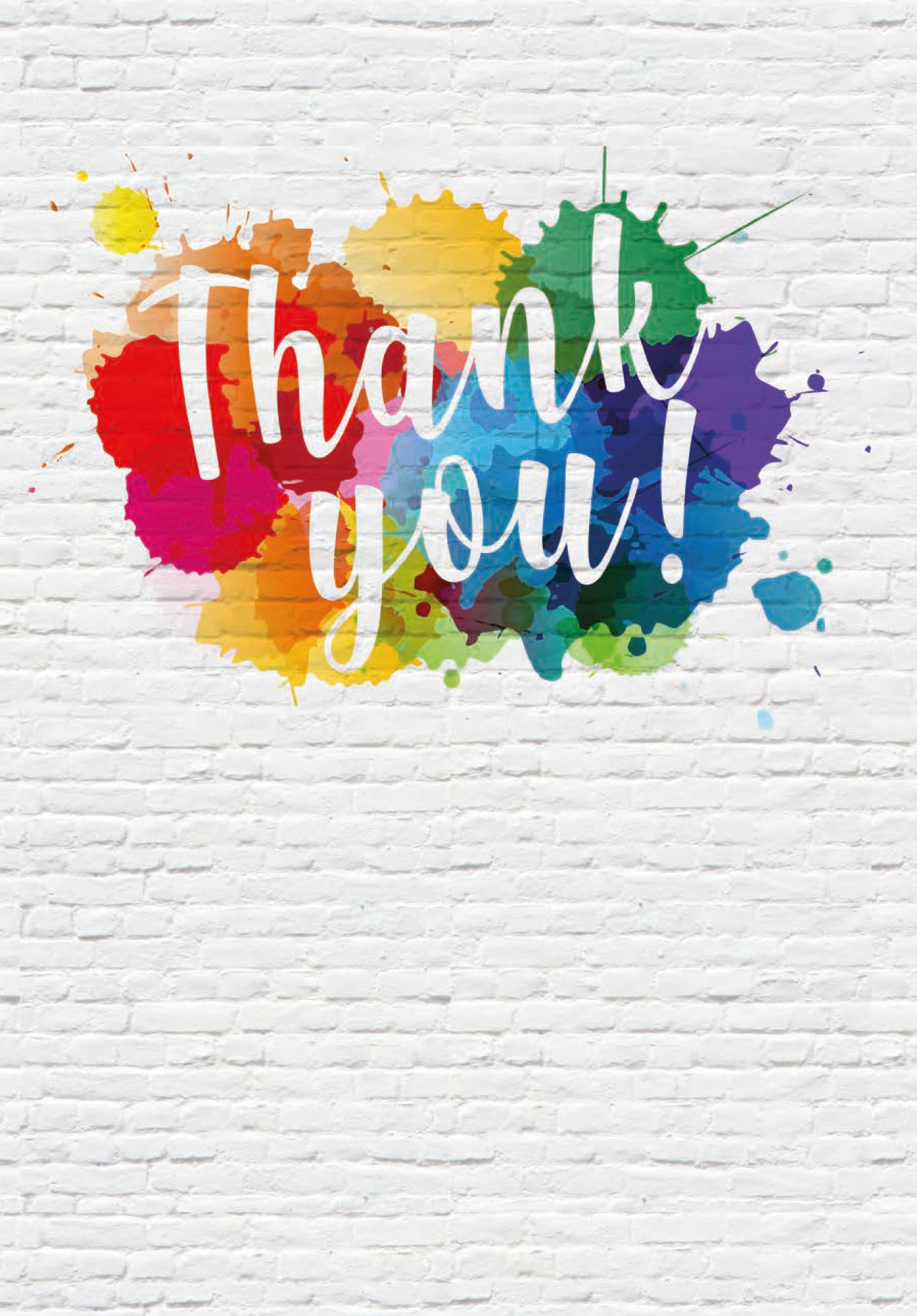Thank you - Colourful splashes (Optional: With logo for an additional € 2)