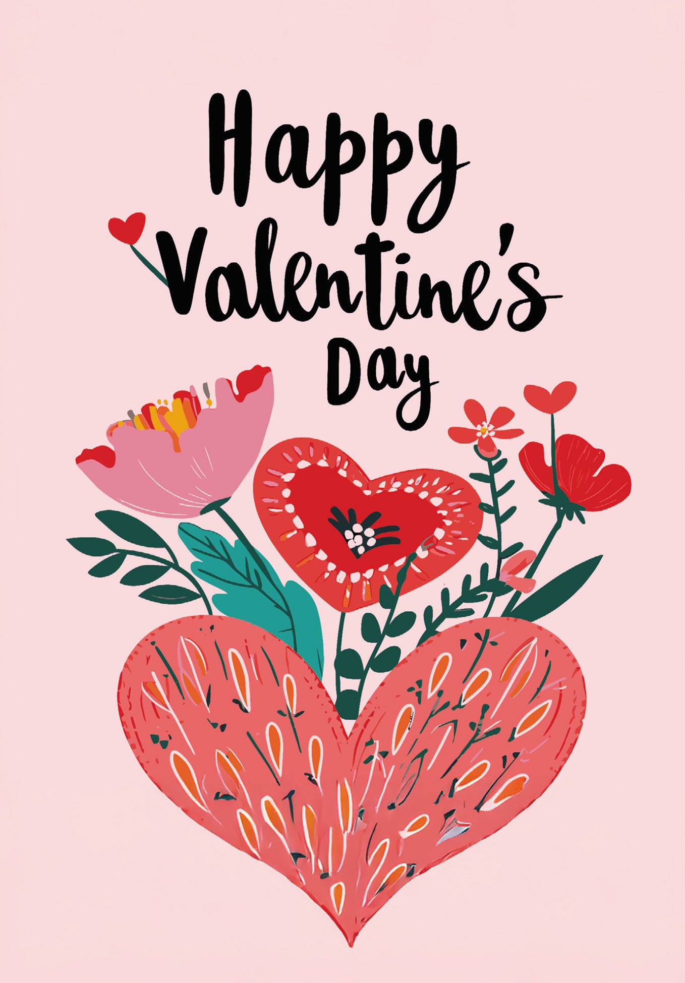 Happy Valentine's Day - Cœur et fleurs