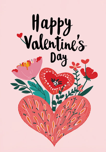 Happy Valentine's Day - Cœur et fleurs