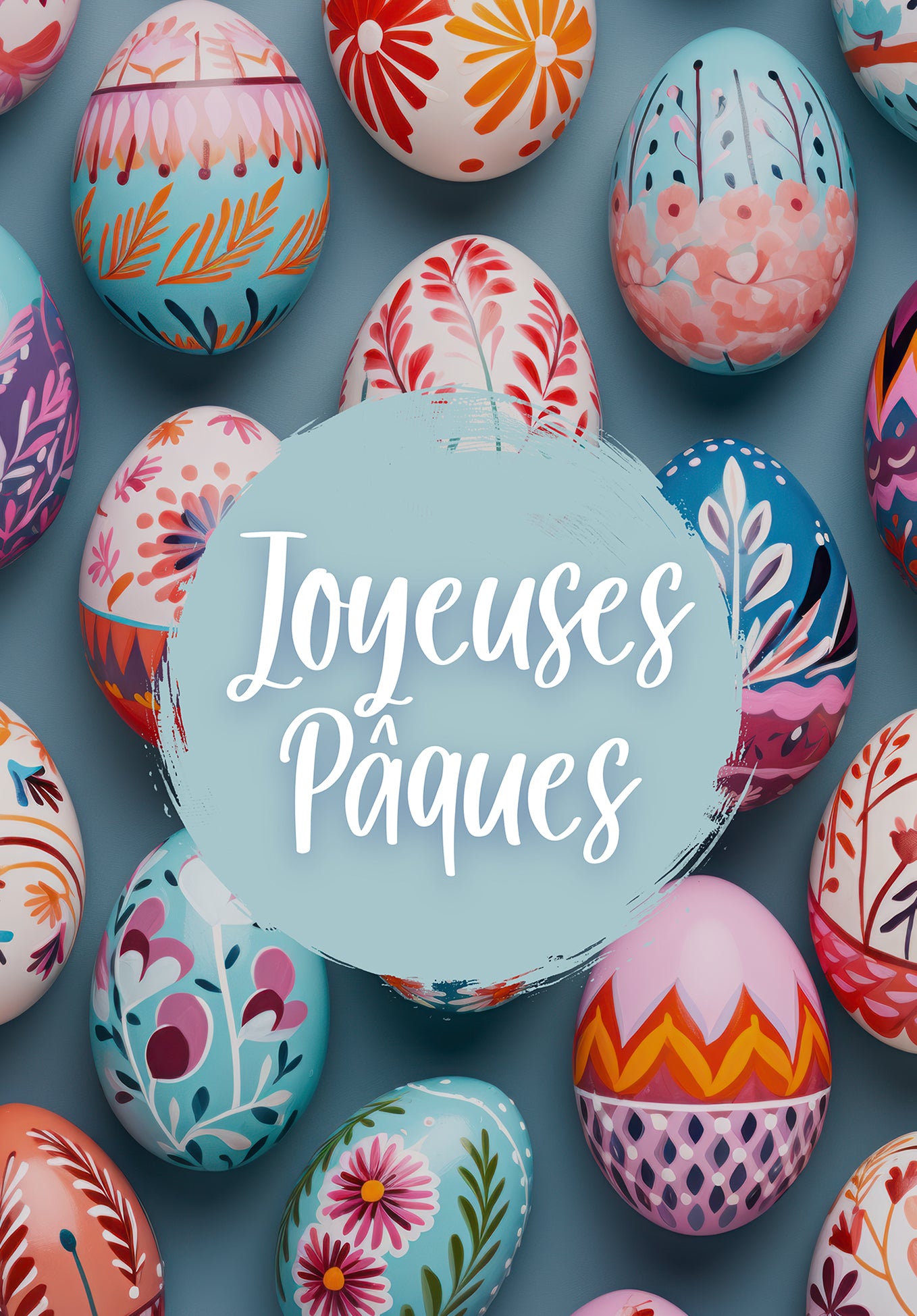Joyeuses Pâques - Oeufs de Pâques colorés (Gutscheinwert)