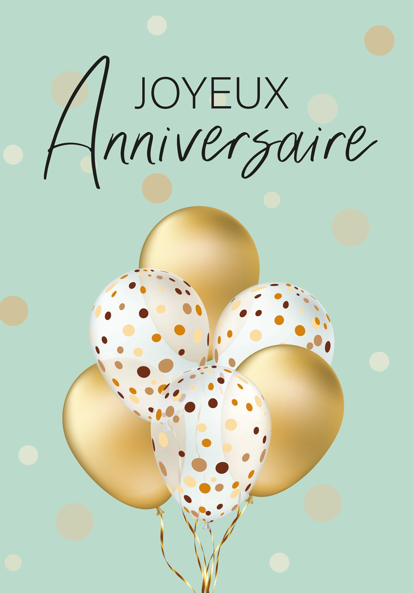 Joyeux anniversaire - Ballons Or (Valeur du bon)