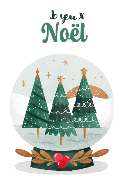 Joyeux Noël - Boule à neige Arbres