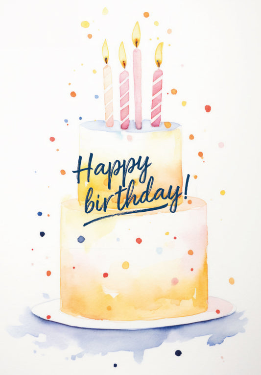 Happy Birthday - Gâteau Jaune