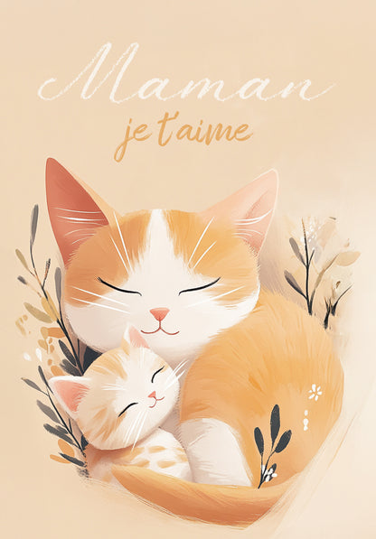 Maman je t'aime - Chat orange (Gutscheinwert)