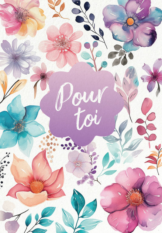 Pour toi - Fleurs Aquarelle