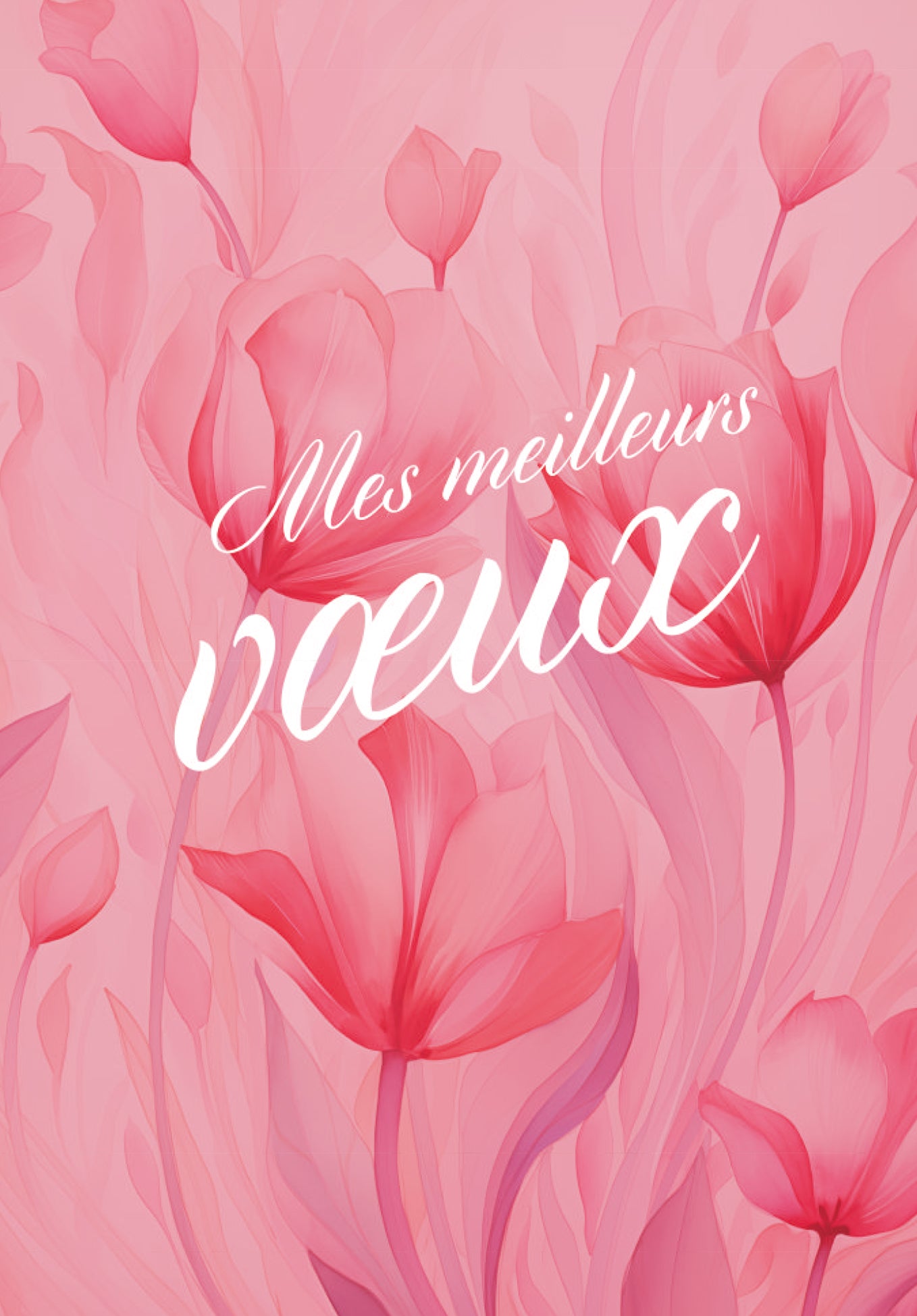 Mes meilleurs vœux - Fleurs roses (Grado di valore)