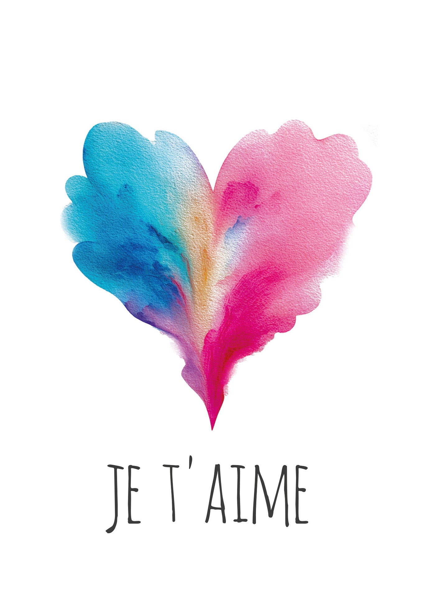 Je t'aime - Cœur bleu-rose PDF