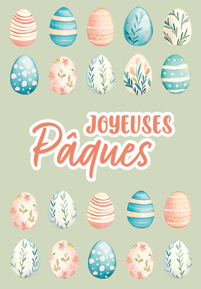 Joyeuses Pâques - Motif oeufs Vert