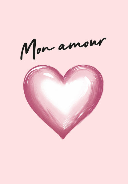 Mon amour - Cœur Rose 