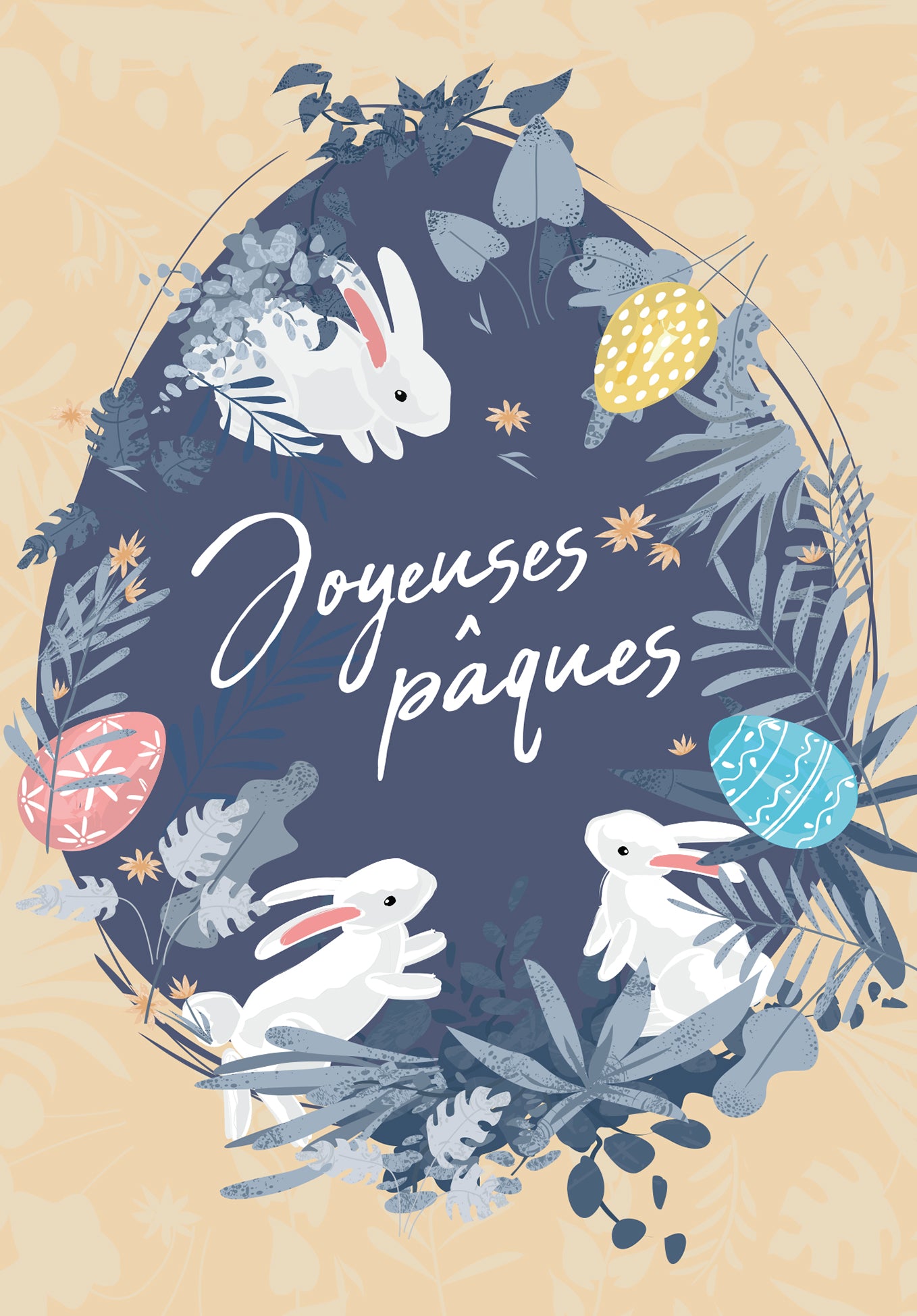 Joyeuses Pâques - Œuf sur jaune