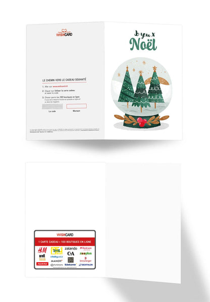 Joyeux Noël - Boule à neige Arbres