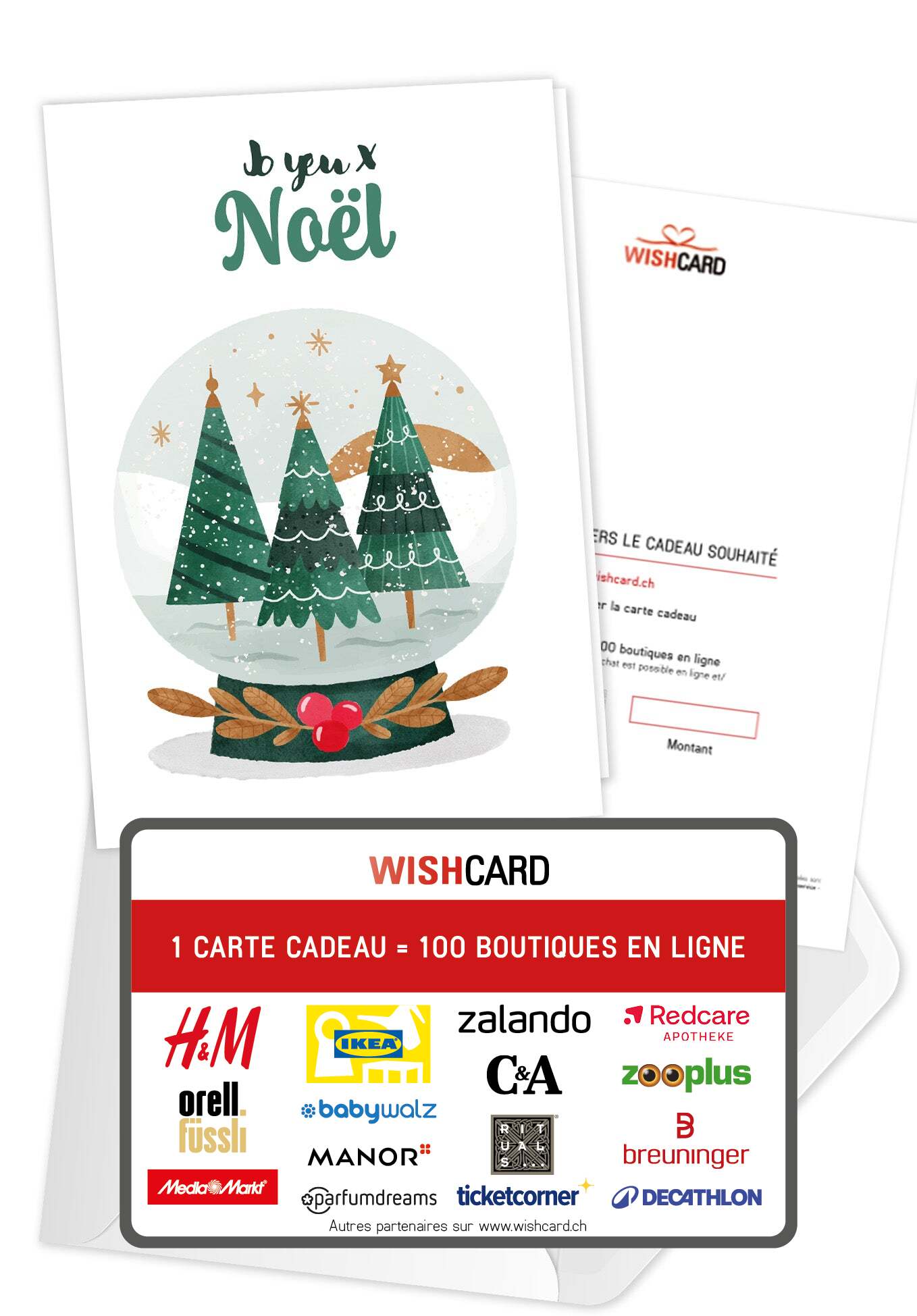 Joyeux Noël - Boule à neige Arbres