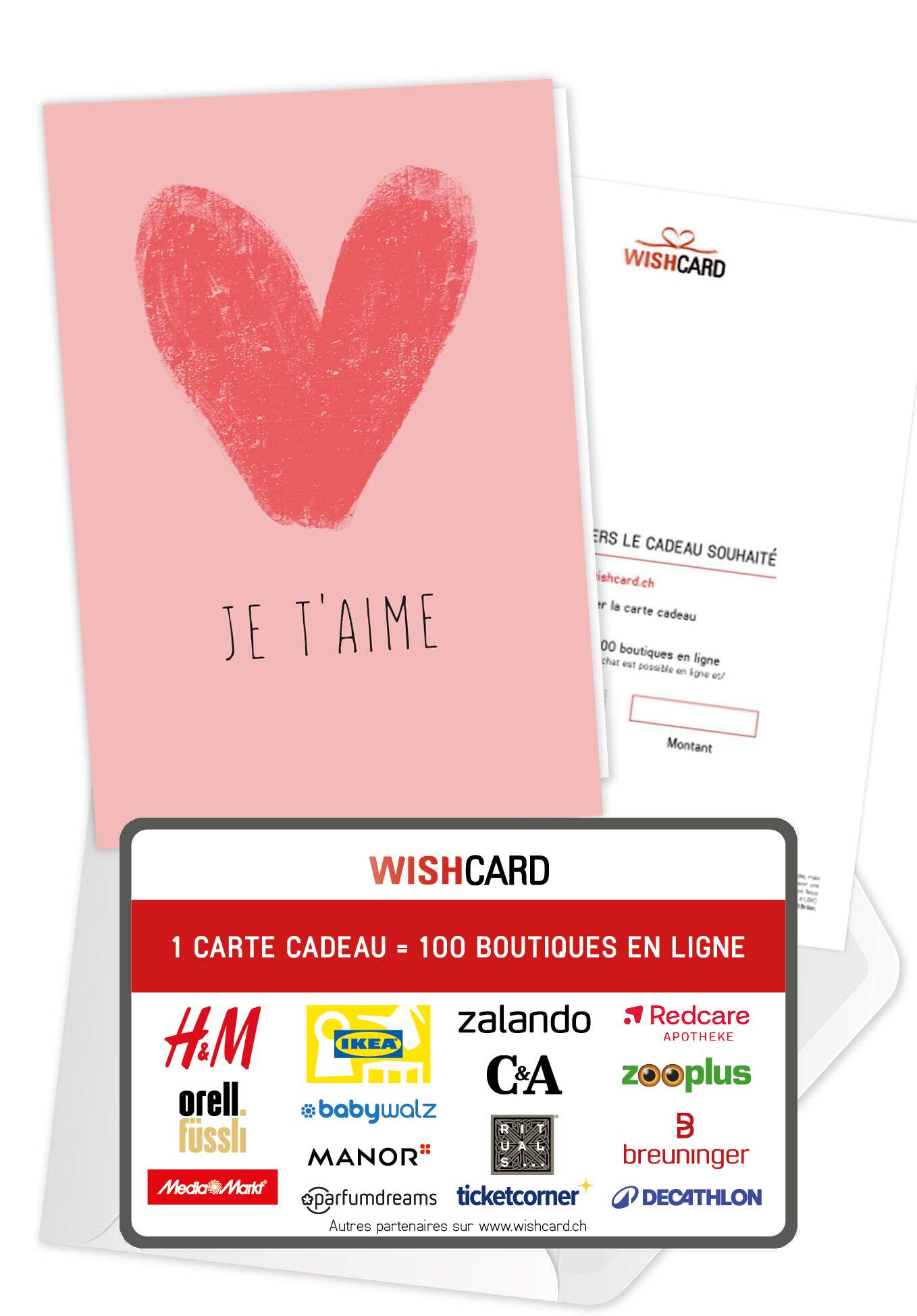 Je t'aime - Coeur rose