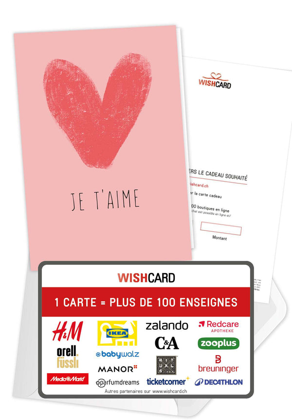 Je t'aime - Coeur rose