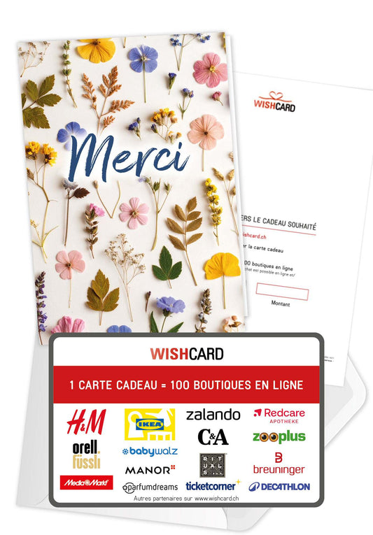 Merci - Fleurs séchées multicolores