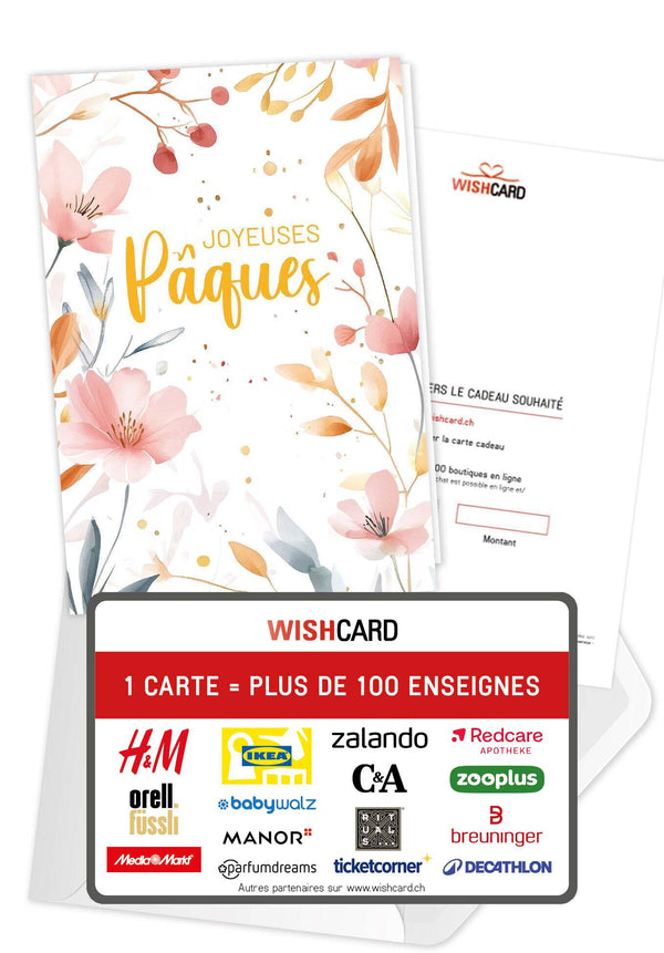 Joyeuses Pâques - Fleurs aquarelles roses