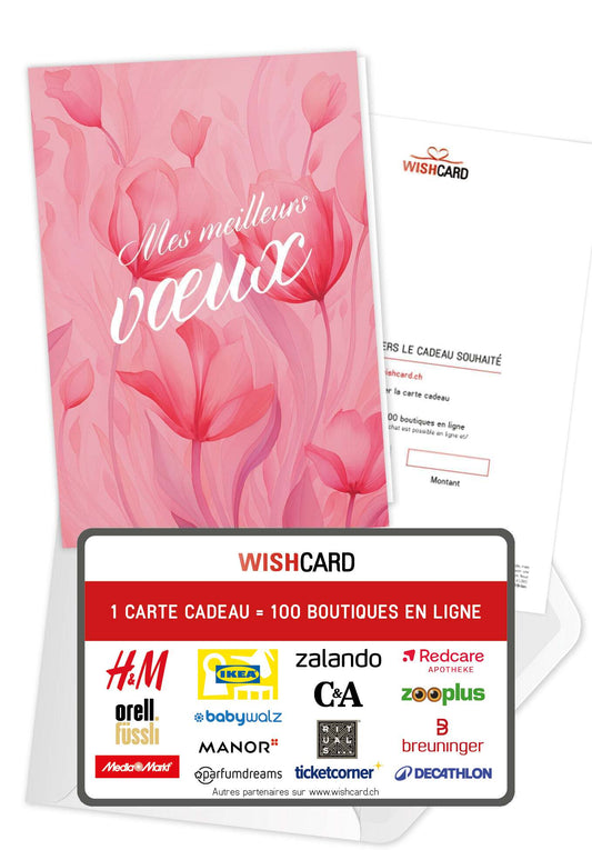 Mes meilleurs vœux - Fleurs roses