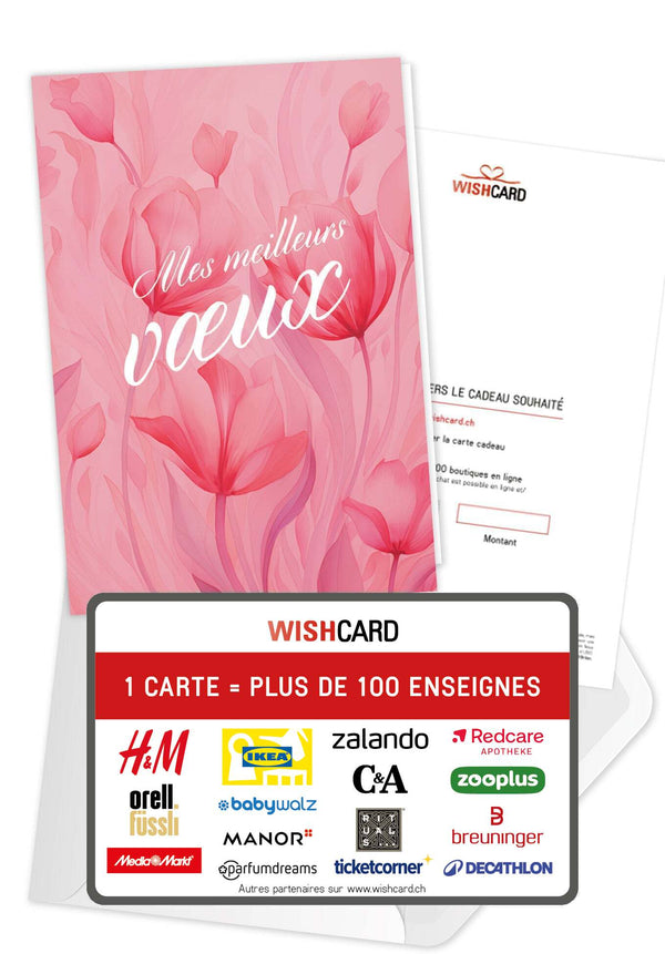 Mes meilleurs vœux - Fleurs roses