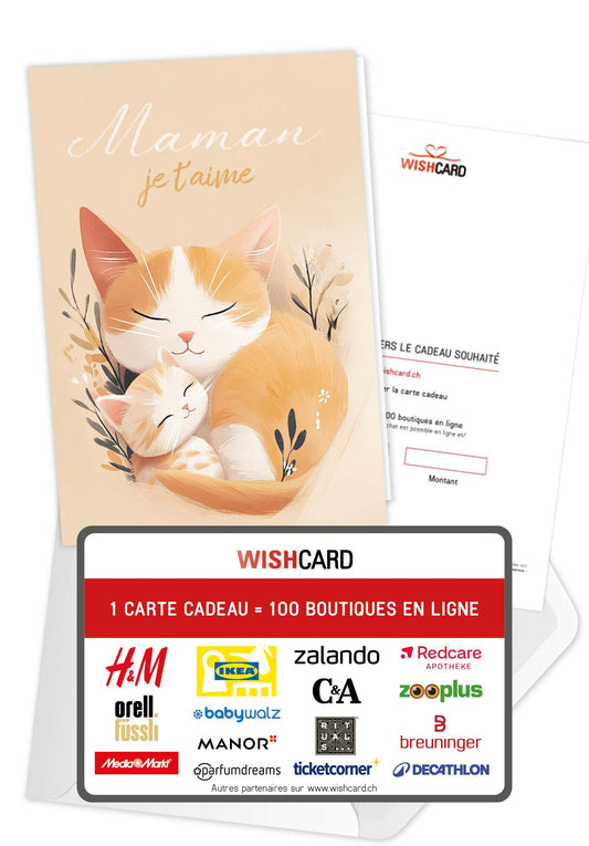 Maman je t'aime - Chat orange