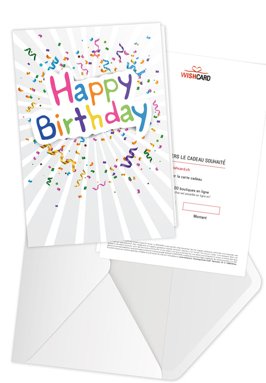 Happy Birthday - Confetti (Optional: With logo for an additional € 2)