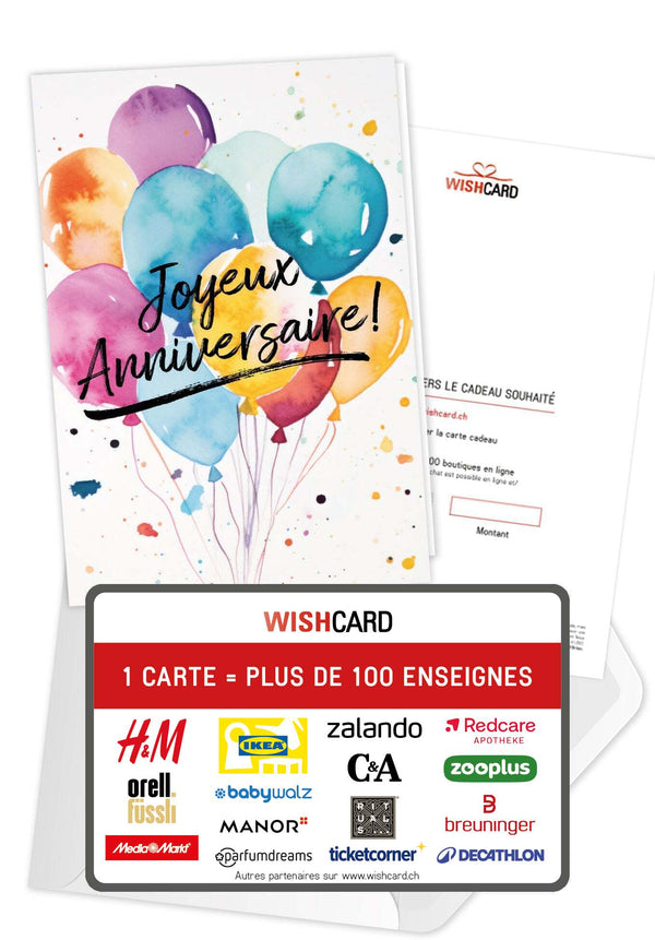 Joyeux anniversaire - Ballons Aquarelle