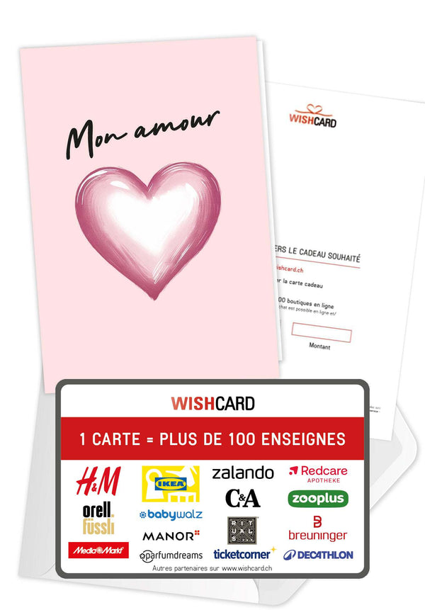 Mon amour - Cœur Rose 
