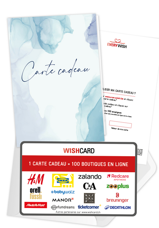 Carte Cadeau - Aquarelle Bleu 