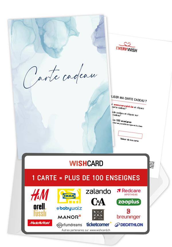 Carte Cadeau - Aquarelle Bleu