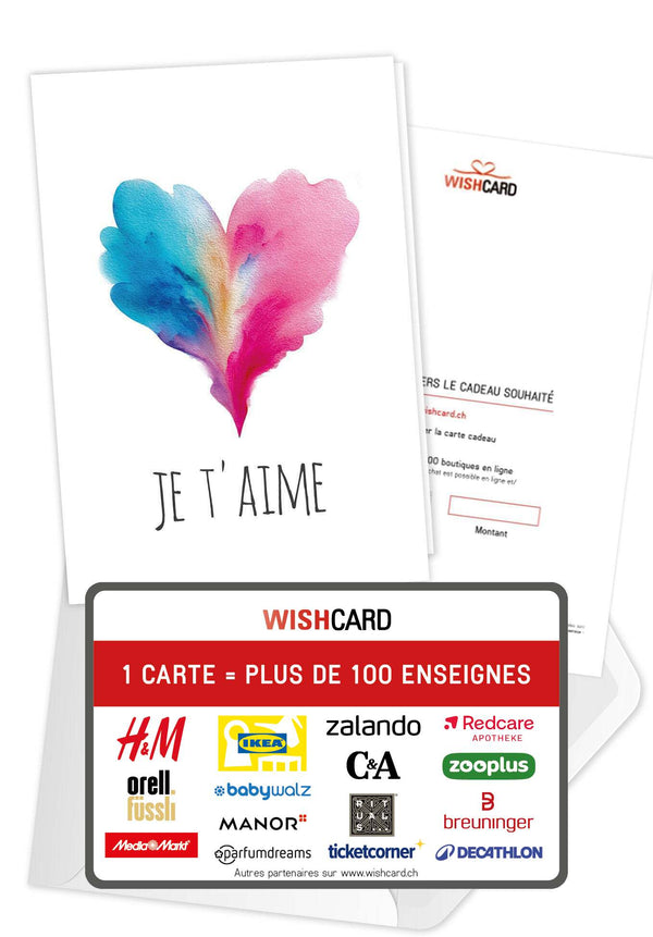 Je t'aime - Cœur bleu-rose
