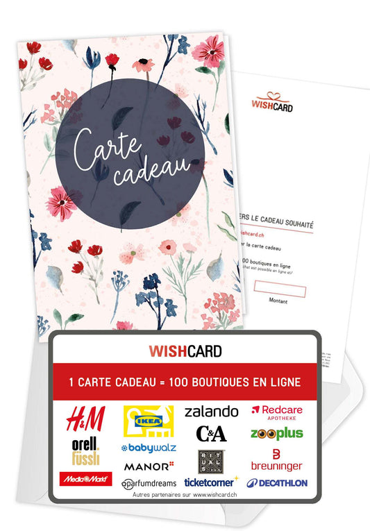 Carte Cadeau - Fleurs Bleu 