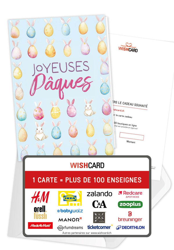 Joyeuses Pâques - Motif oeufs de lapin