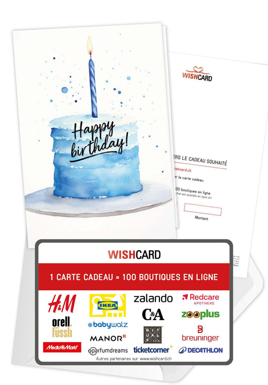 Happy Birthday - Gâteau Bleu 