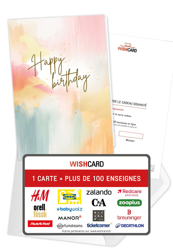 Happy Birthday - Aquarelle colorée