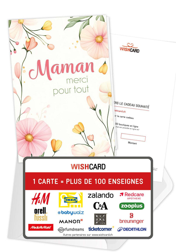 Maman merci pour tout  - Cadre à fleurs