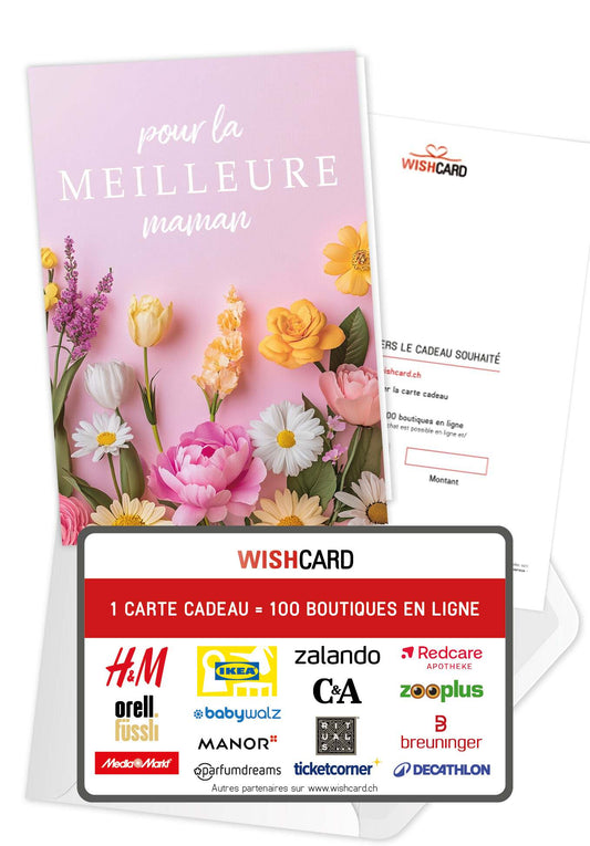 Pour la meilleure Maman - Fleurs roses