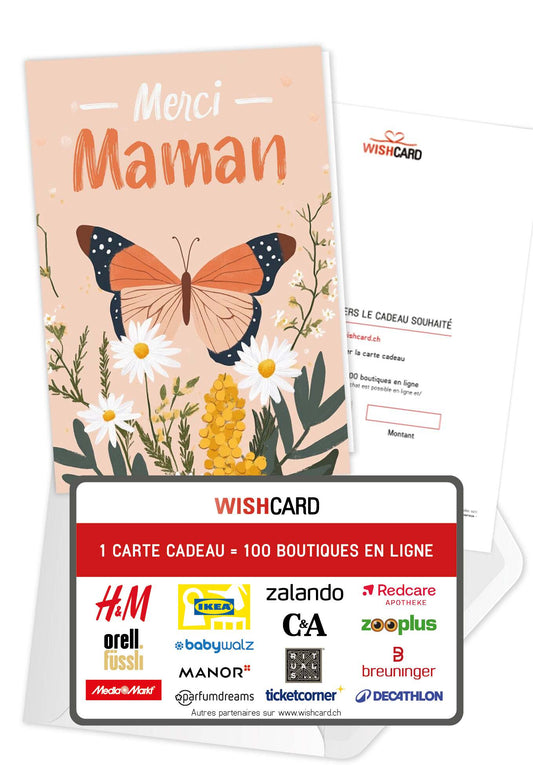 Merci Maman - Papillon orange